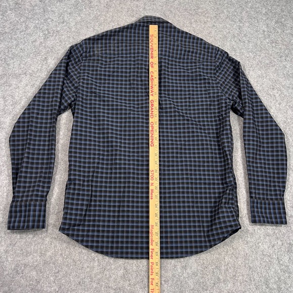 Robert Barakett Blue Black‎ Plaid Conrad Sport Button Up Shirt Men's Size Medium - Picture 5 of 6